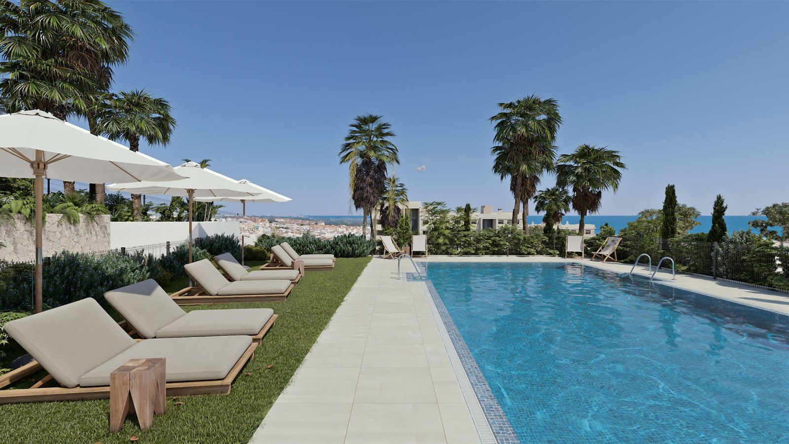 Luksusejendom med infinity-pool og udsigt